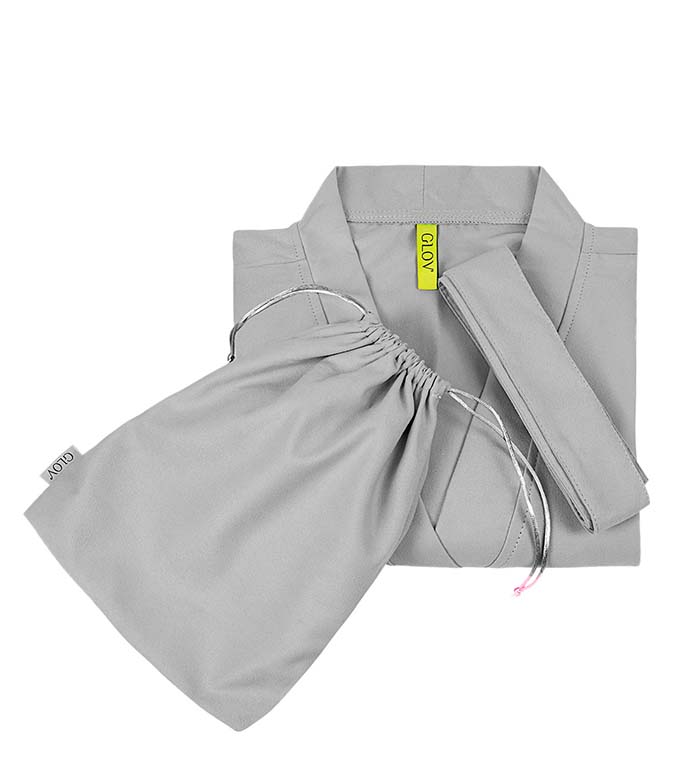 Kaufen GLOV – Ultra saugfähiger Frottee-Bademantel Kimono Style – Grau |  Maquillalia