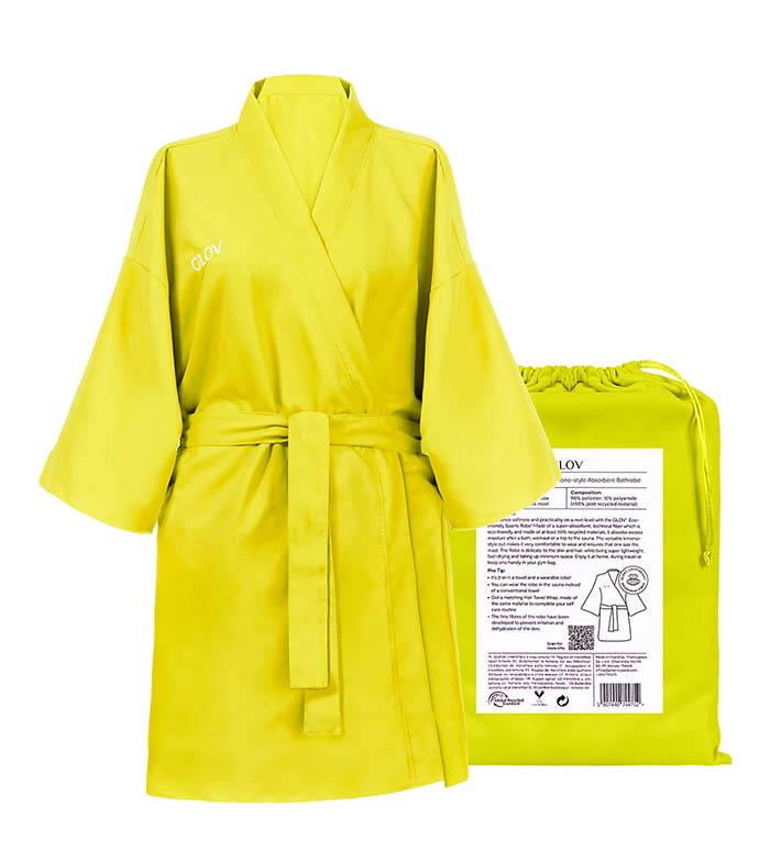 Kaufen GLOV – Ultra saugfähiger Frottee-Bademantel Kimono Style – Limette |  Maquillalia