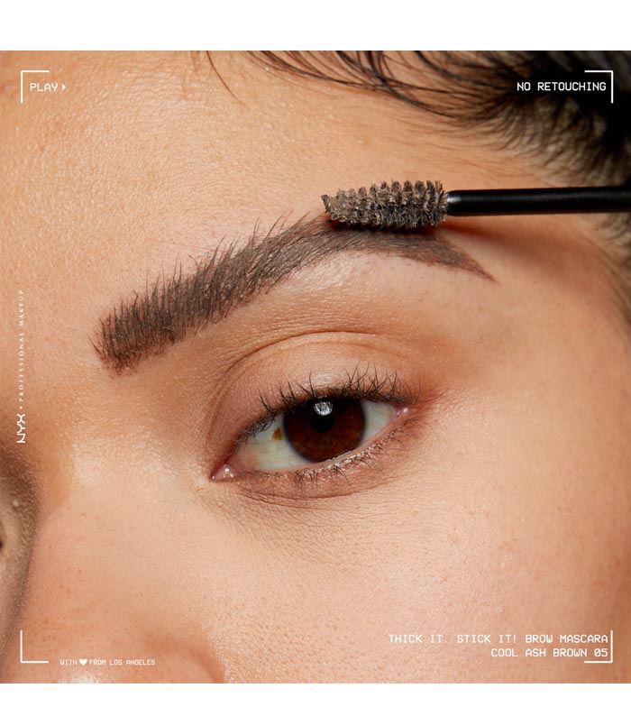 Nyx Professional Makeup – Augenbrauen-Wimperntusche Thick It. Stick It! -  05 - Cool Ash Brown