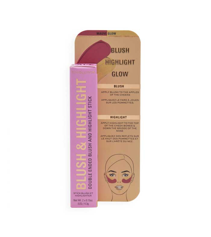 Makeup Revolution Blush & Highlight Stick – 2-in-1 Rouge & Highlighter Für Strahlende Wangen, Mauve Glow