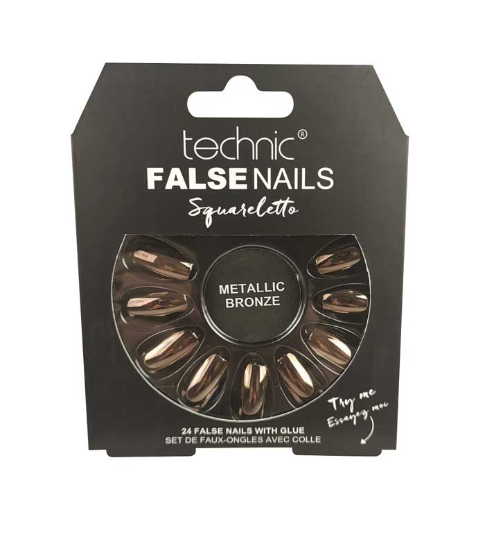 Kaufen Technic Cosmetics Falsche Nagel False Nails Squareletto Metallic Bronze Maquibeauty