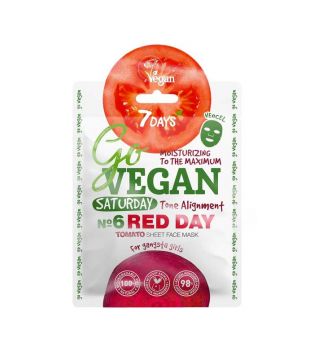 7DAYS - Gesichtsmaske Go Vegan - Saturday Red Day