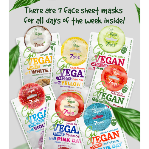 7DAYS – Gesichtsmasken-Set Go Vegan Healthy Week Colour Diet
