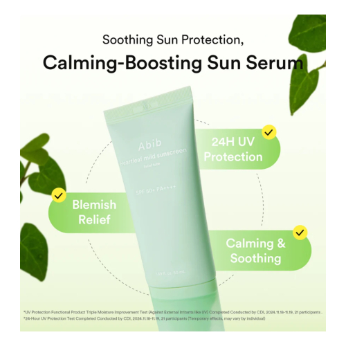 Abib - Sonnenschutz fürs Gesicht Heartleaf Mild SPF50+ PA++++