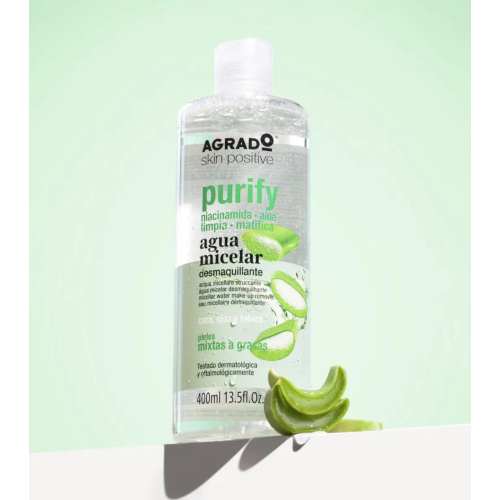 Agrado  - Mizellen-Reinigungswasser Purify - Mischhaut und fettige Haut