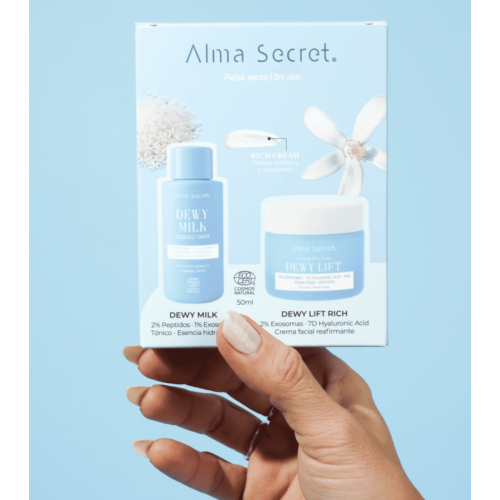 Alma Secret – Mini-Set Dewy Milk & Dewy Lift Rich Cream – Für normale bis trockene Haut