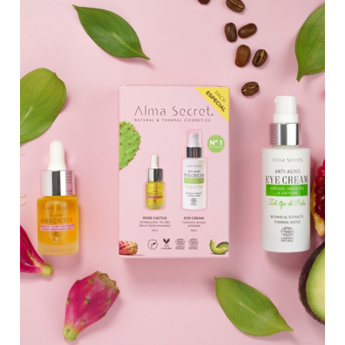 Alma Secret – Geschenkset für Augenkontur + Gesichtsserum Rose Cactus