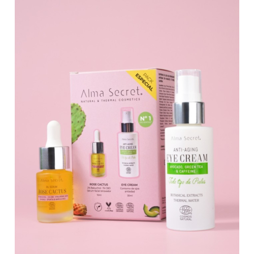 Alma Secret – Geschenkset für Augenkontur + Gesichtsserum Rose Cactus