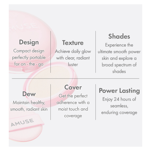 Amuse - SPF50 PA++++ Cushion Foundation Dew Power Vegan - 1.5: Natural