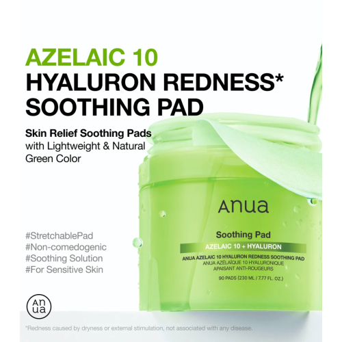 Anua - Pads Azelaic 10 Hyaluron Redness Soothing Pads-Format