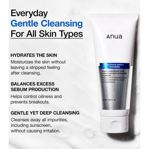 Anua - Schäumender Gesichtsreiniger mit Hyaluronsäure 8 Hyaluronic Acid Hydrating Gentle
