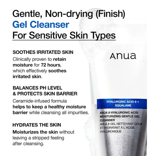 Anua - Schäumender Gesichtsreiniger mit Hyaluronsäure 8 Moisturizing Gentle