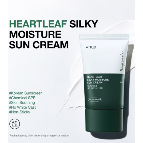 Anua - Sonnenschutz fürs Gesicht Heartleaf Silky Moisture SPF50+ PA++++