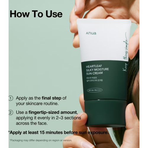 Anua - Sonnenschutz fürs Gesicht Heartleaf Silky Moisture SPF50+ PA++++