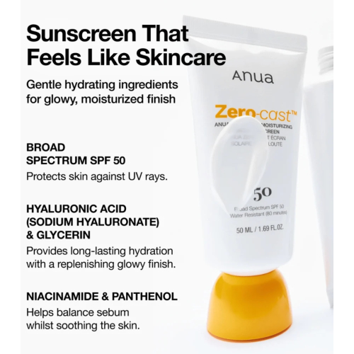 Anua - Sonnenschutz für das Gesicht Zero-cast SPF50+ PA++++