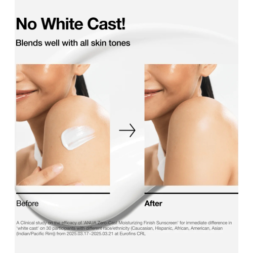 Anua - Sonnenschutz für das Gesicht Zero-cast SPF50+ PA++++