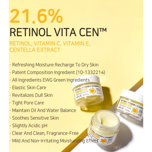APLB - Gesichtscreme für reife Haut Retinol Vitamin C Vitamin E