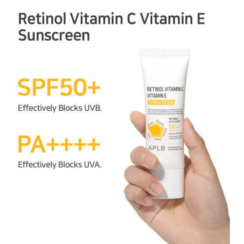 APLB - Sonnenschutz fürs Gesicht Retinol Vitamin C Vitamin E SPF50+ PA++++