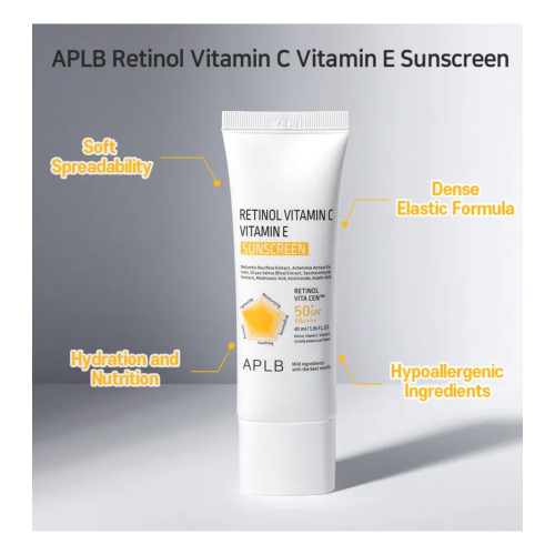 APLB - Sonnenschutz fürs Gesicht Retinol Vitamin C Vitamin E SPF50+ PA++++