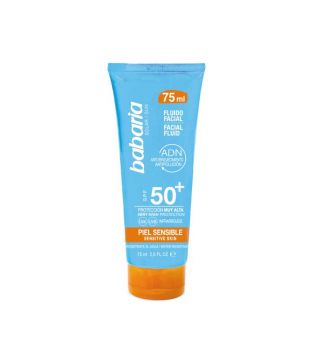 Babaria - Flüssige Sonnenschutz-Gesichtscreme SPF50 + 75ml - Empfindliche und atopische Haut