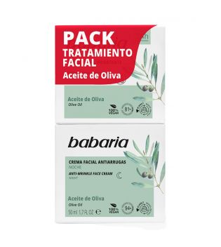 Babaria – Feuchtigkeitsspendende Gesichtscreme SPF15, Tages- und Nachtpackung – Olivenöl