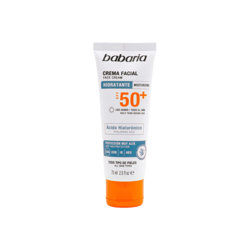 Babaria - Feuchtigkeitsspendende Gesichtssonnencreme SPF50+ - Hyaluronsäure