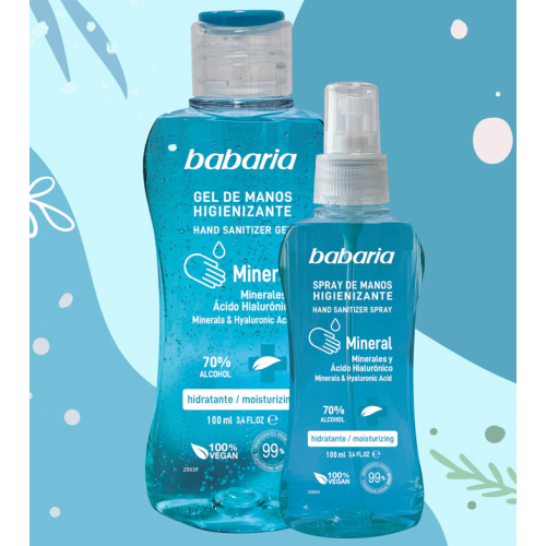 Babaria - Hydroalkoholisches Handspray - Mineralien und Hyaluronsäure