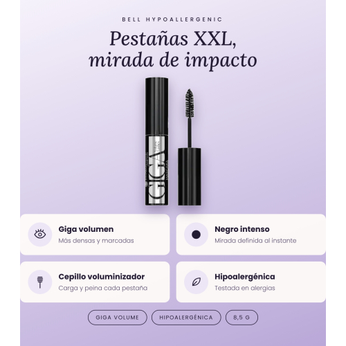 Bell HYPOAllergenic - Wimperntusche Giga Volume - 01: Black