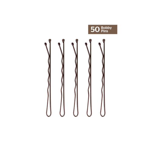 Brushworks – Set mit 50 Haarnadeln Bobby Pins – Braun