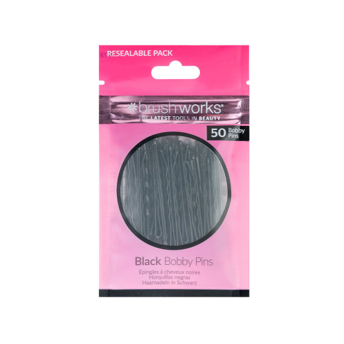Brushworks – Set mit 50 Haarnadeln Bobby Pins – Schwarz