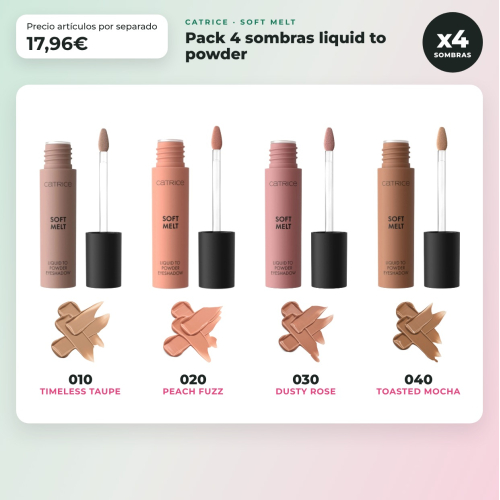 Catrice - Pack 4 flüssige Lidschatten liquid to powder Soft Melt