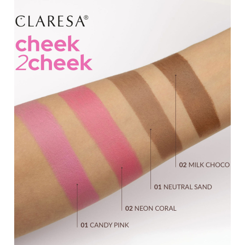 Claresa – Rougestift Cheek 2Cheek - 01: Candy Pink