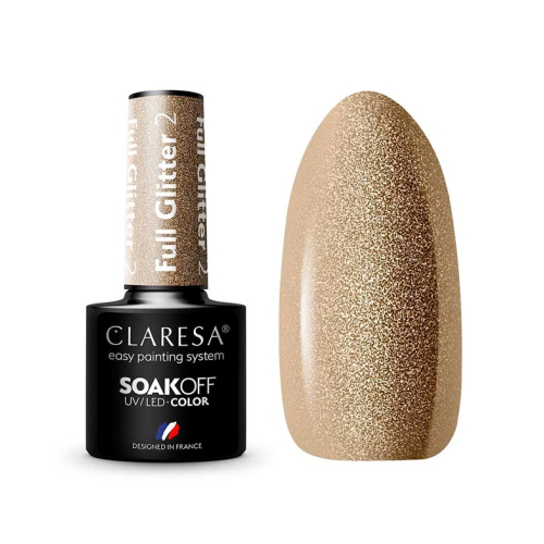 Claresa - Semi-permanenter Nagellack Soak off - 02: Full Glitter