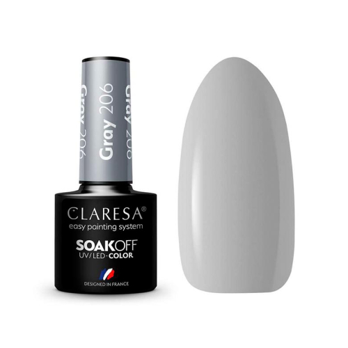 Claresa - Semi-permanenter Nagellack Soak off - 206: Gray