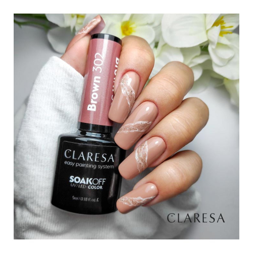 Claresa - Semi-permanenter Nagellack Soak off - 302: Brown