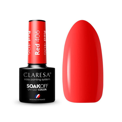 Claresa - Semi-permanenter Nagellack Soak off - 406: Red