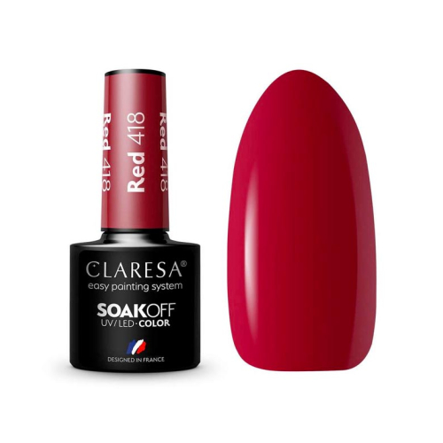 Claresa - Semi-permanenter Nagellack Soak off - 418: Red
