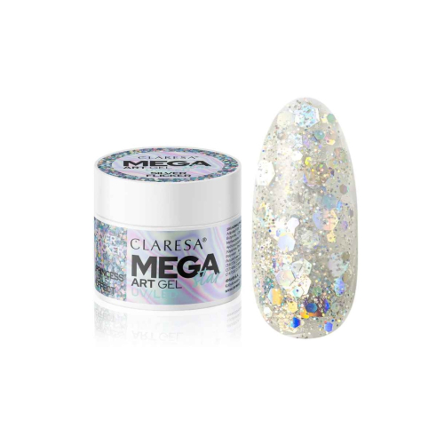 Claresa – Nageldekorationsgel Megastar – Silver Flicker