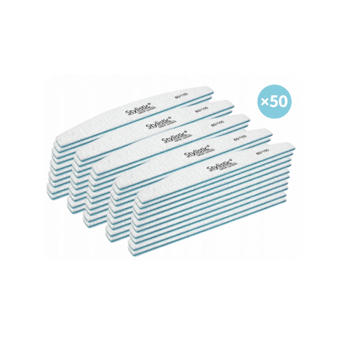 Claresa - Pack mit 50 Halbmond-Nagelfeilen 80/100