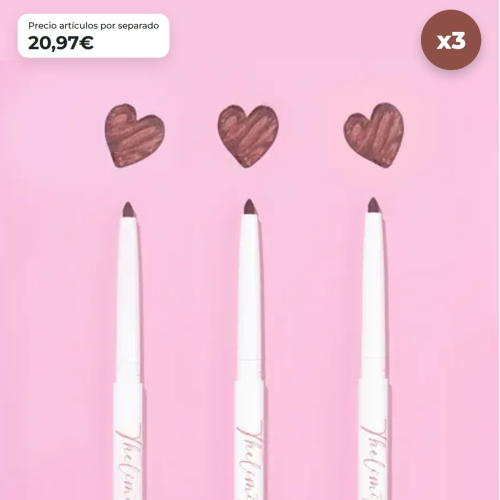 CORAZONA Pack 3 Profilierer Cinnamon Roll The Limit Lip Liner cremige Textur hohe Pigmentierung mattes Finish automatisches Format vegan tierversuchsfrei