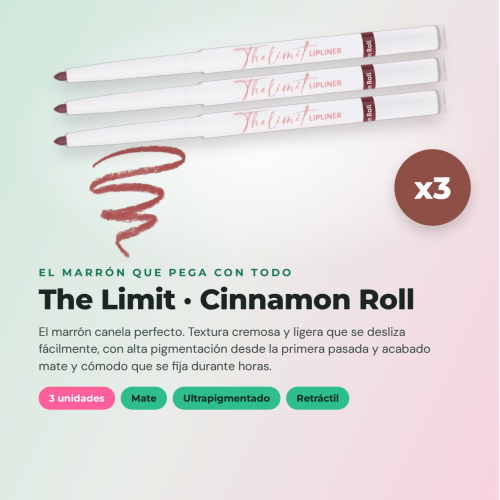 CORAZONA Pack 3 Profilierer Cinnamon Roll The Limit Lip Liner cremige Textur hohe Pigmentierung mattes Finish automatisches Format vegan tierversuchsfrei