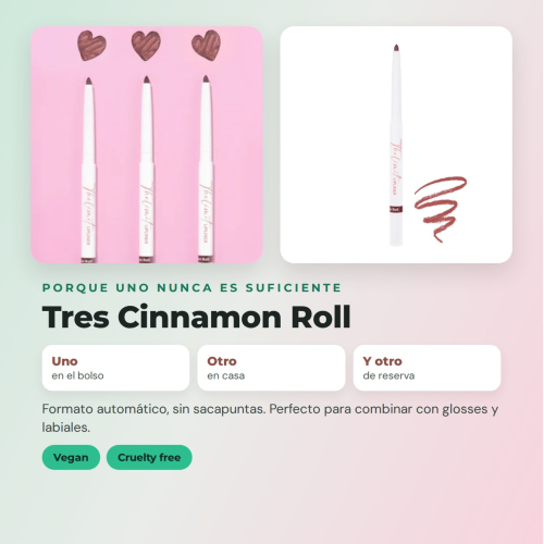 CORAZONA Pack 3 Profilierer Cinnamon Roll The Limit Lip Liner cremige Textur hohe Pigmentierung mattes Finish automatisches Format vegan tierversuchsfrei