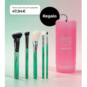 CORAZONA Pack Brochas Essential mit 5 Werkzeugen für Make-up und Geschenkbecher vegan und tierversuchsfrei
