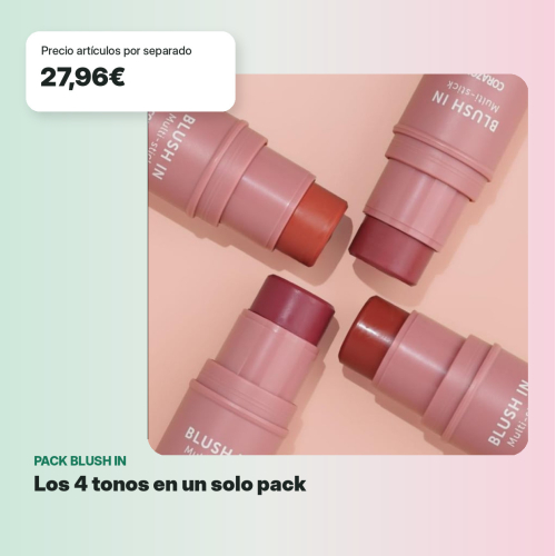 CORAZONA Pack Coloretes Multi-stick Blush In - 4 Töne Berry Wine Sweet Peach Honey Rose Marsala Sunset Cruelty Free Vegan
