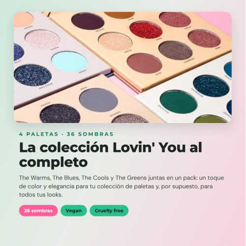 CORAZONA Pack von Lidschattenpaletten Total Lovin' You 4 Vegane und Tierversuchsfreie Paletten mit jeweils 9 Farben in matten, metallischen und Glitzer-Tönen