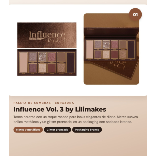 CORAZONA - Pack Lilimakes - Influence Vol. 3 + Cinnamon Roll + Marsala Sunset + Pincel 230