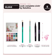 CORAZONA - Komplettes Look-Paket Livin' by Ratolina - Lidschattenpalette + 2 Pinsel + Eyeliner + Lippenkonturenstift