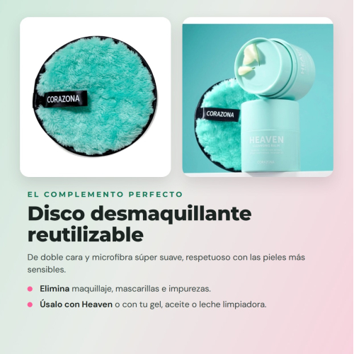 CORAZONA Pack Hautpflege Doppelte Reinigung - Balsam Heaven, Gel Hero Fresh und Wiederverwendbare Disco für saubere und frische Haut