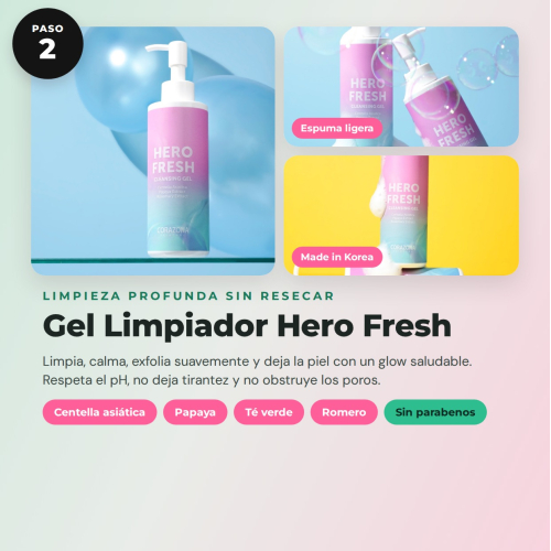 CORAZONA Pack Hautpflege Doppelte Reinigung - Balsam Heaven, Gel Hero Fresh und Wiederverwendbare Disco für saubere und frische Haut