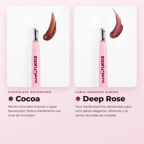 CORAZONA - Set Pure Crystal Tinted Lip Serum Edition Limitée - 6 Tintes Labiales Sérum mit Metallapplikator Kühleffekt - Glossy-Finish und langanhaltende Tönung